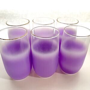 Vintage Blendo Drinking Glasses, Set of 6, Violet Purple